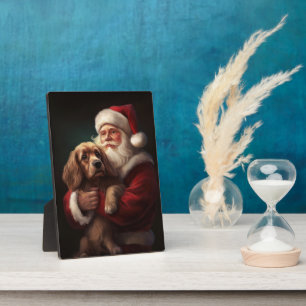 Cocker Spaniel met Kerstman Festive Kerstmis Fotoplaat