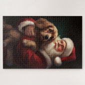 Cocker Spaniel met Kerstman Festive Kerstmis Legpuzzel (Horizontaal)