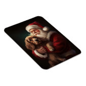 Cocker Spaniel met Kerstman Festive Kerstmis Magneet (Rechterzijde)