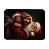 Cocker Spaniel met Kerstman Festive Kerstmis Magneet (Horizontaal)