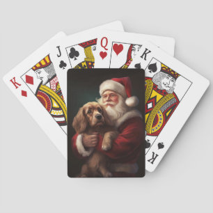Cocker Spaniel met Kerstman Festive Kerstmis Pokerkaarten