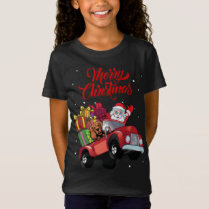 Cocker Spaniel met kerstman in Red Truck Dog T-shirt