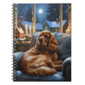 Cocker Spaniel met kerstverlichting Vakantie Notitieboek (Voorkant)