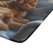 Cocker Spaniel met kerstverlichting Vakantie Snijplank (Hoek)