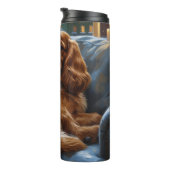 Cocker Spaniel met kerstverlichting Vakantie Thermosbeker (Geroteerd rechts)