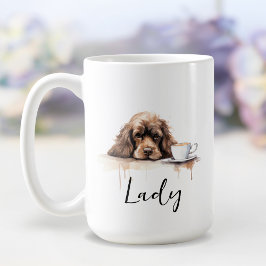 Cocker Spaniel met koffie mok, hond met attitude Koffiemok