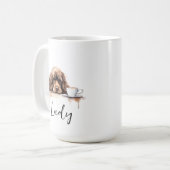 Cocker Spaniel met koffie mok, hond met attitude Koffiemok (Voorkant links)