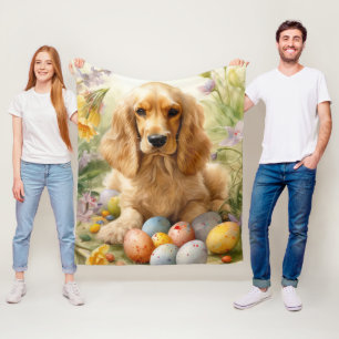 Cocker Spaniel met Paaseieren Vakantie Fleece Deken