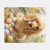 Cocker Spaniel met Paaseieren Vakantie Fleece Deken (Voorkant (Horizontaal))