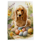 Cocker Spaniel met Paaseieren Vakantie Medium Cadeauzakje (Achterkant)