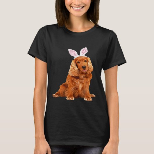 Cocker Spaniel met paaspaasoorts T-shirt (Voorkant)