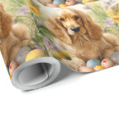 Cocker Spaniel met Pasen Eieren Vakantie Cadeaupapier (Rol Hoek)