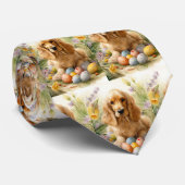 Cocker Spaniel met Pasen Eieren Vakantie  Stropdas (Opgerold)