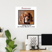 Cocker Spaniel met prijsaanduiding Custom Wall Art Poster (Thuiskantoor)