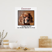 Cocker Spaniel met prijsaanduiding Custom Wall Art Poster (Keuken)