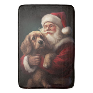 Cocker Spaniel Met Sinterklaas Feestelijke Kerstmi Badmat