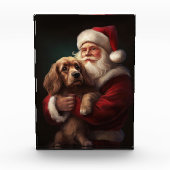 Cocker Spaniel Met Sinterklaas Feestelijke Kerstmi Fotoblokken (Voorkant)