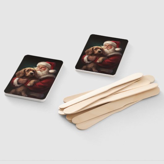 Cocker Spaniel Met Sinterklaas Feestelijke Kerstmi Handwaaier (Niet-gemonteerd)