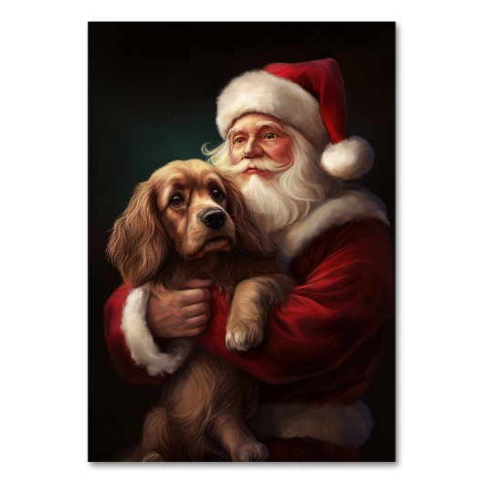 Cocker Spaniel Met Sinterklaas Feestelijke Kerstmi Kaart (Voorkant)