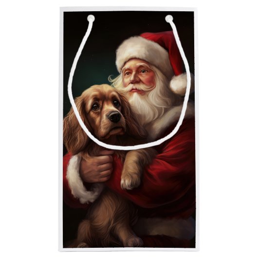 Cocker Spaniel Met Sinterklaas Feestelijke Kerstmi Klein Cadeauzakje (Achterkant)