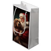Cocker Spaniel Met Sinterklaas Feestelijke Kerstmi Klein Cadeauzakje (Achterkant Gekanteld)