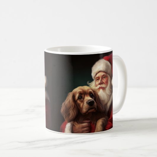 Cocker Spaniel Met Sinterklaas Feestelijke Kerstmi Koffiemok (Voorkant rechts)