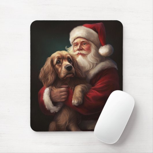Cocker Spaniel Met Sinterklaas Feestelijke Kerstmi Muismat (Met muis)