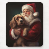 Cocker Spaniel Met Sinterklaas Feestelijke Kerstmi Muismat (Voorkant)