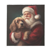 Cocker Spaniel Met Sinterklaas Feestelijke Kerstmi Notitieblok (Voorkant)