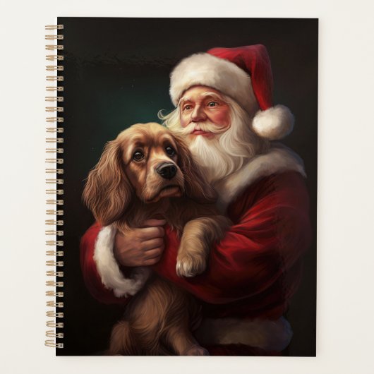 Cocker Spaniel Met Sinterklaas Feestelijke Kerstmi Planner (Voorkant)