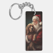 Cocker Spaniel Met Sinterklaas Feestelijke Kerstmi Sleutelhanger (Voorkant Links)