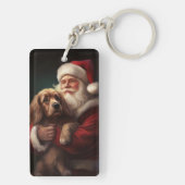 Cocker Spaniel Met Sinterklaas Feestelijke Kerstmi Sleutelhanger (achterkant)