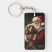 Cocker Spaniel Met Sinterklaas Feestelijke Kerstmi Sleutelhanger (Voorkant)