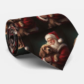 Cocker Spaniel Met Sinterklaas Feestelijke Kerstmi Stropdas (Opgerold)