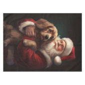 Cocker Spaniel Met Sinterklaas Feestelijke Kerstmi Tafelkleed (Voorkant (Horizontaal))