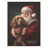 Cocker Spaniel Met Sinterklaas Feestelijke Kerstmi Tafelkleed (Voorkant)