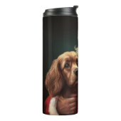 Cocker Spaniel Met Sinterklaas Feestelijke Kerstmi Thermosbeker (Gedraaid links)