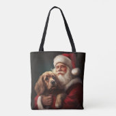 Cocker Spaniel Met Sinterklaas Feestelijke Kerstmi Tote Bag (Achterkant)