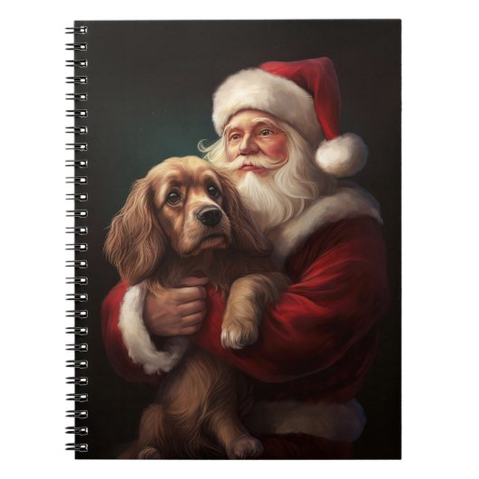 Cocker Spaniel met Sinterklaas Festive Kerstmis Notitieboek (Voorkant)
