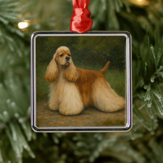 Cocker Spaniel Metalen Ornament (Boom)