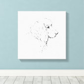 Cocker Spaniel – Minimalistische hondenlijntekenin Canvas Afdruk (Insitu (Houten vloer))