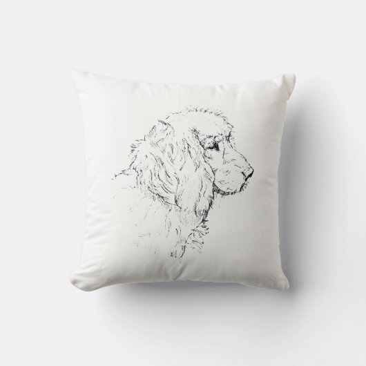 Cocker Spaniel – Minimalistische hondenlijntekenin Kussen (Voorkant)