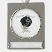 Cocker Spaniel Moeder 2 Verzilverd Banner Ornament (Voorkant)