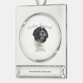Cocker Spaniel Moeder 2 Verzilverd Banner Ornament (Links)