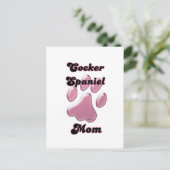 Cocker Spaniel Moeder Roze Pawprint Briefkaart (Staand voorkant)