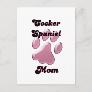 Cocker Spaniel Moeder Roze Pawprint Briefkaart