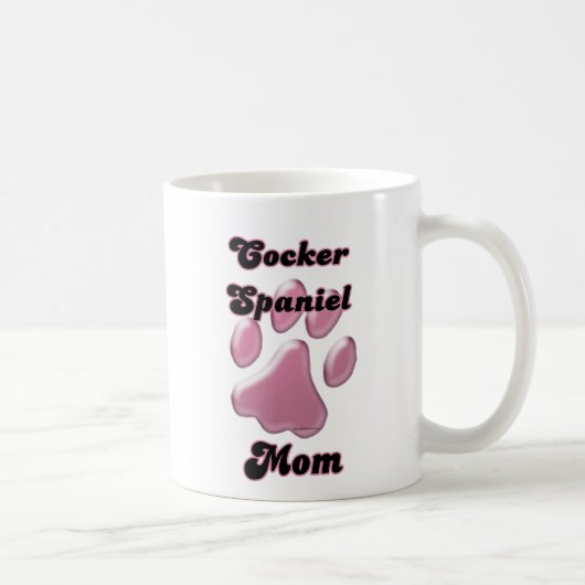 Cocker Spaniel Moeder Roze Pawprint Koffiemok (Rechts)