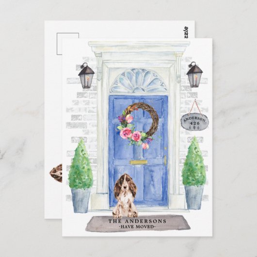 Cocker Spaniel Moving Announcement Briefkaart (Voorkant / Achterkant)