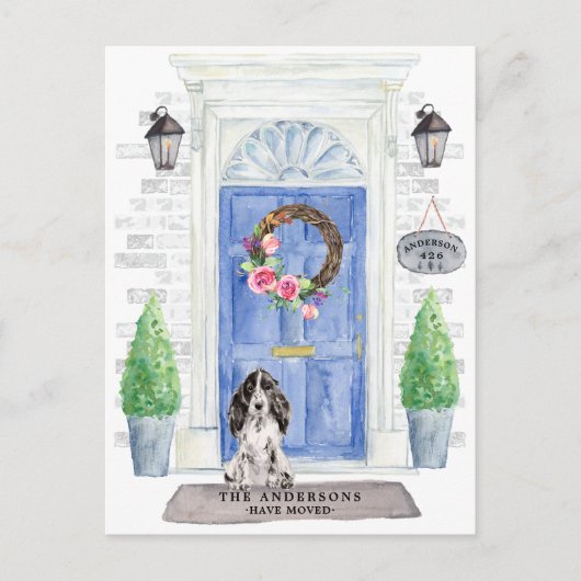 Cocker Spaniel Moving Announcement Briefkaart (Voorkant)