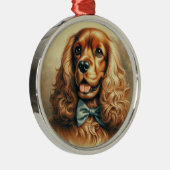 Cocker Spaniel Olieverfschilderij Metalen Ornament (Rechts)
